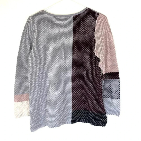 Nic + Zoe Heartthrob Scallop Colorblock Crewneck Sweater Size Small - Picture 6 of 8